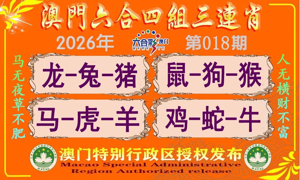 018期六合四组三连肖[图]