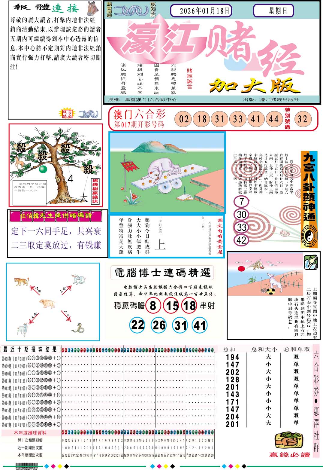 018期濠江赌经A加大版[图]