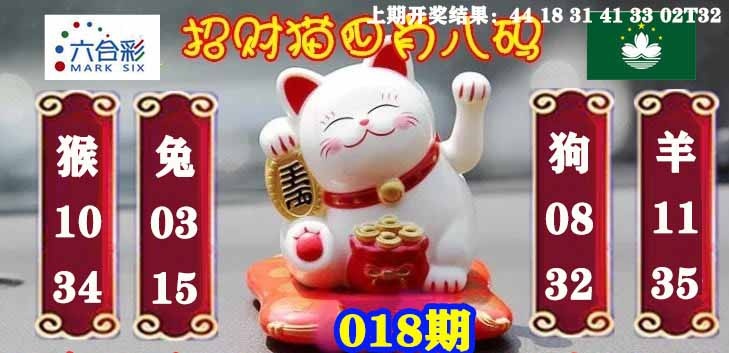 018期招财猫四肖八码[图]