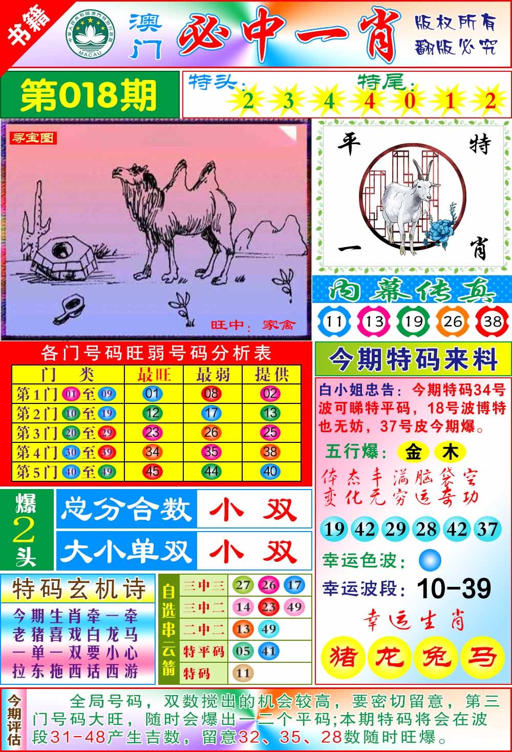 018期澳门玄机一特[图]