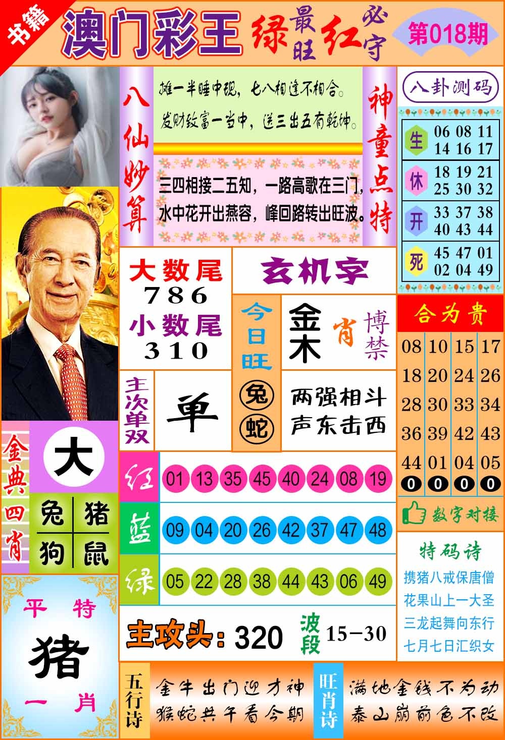 018期澳门彩王玄机[图]