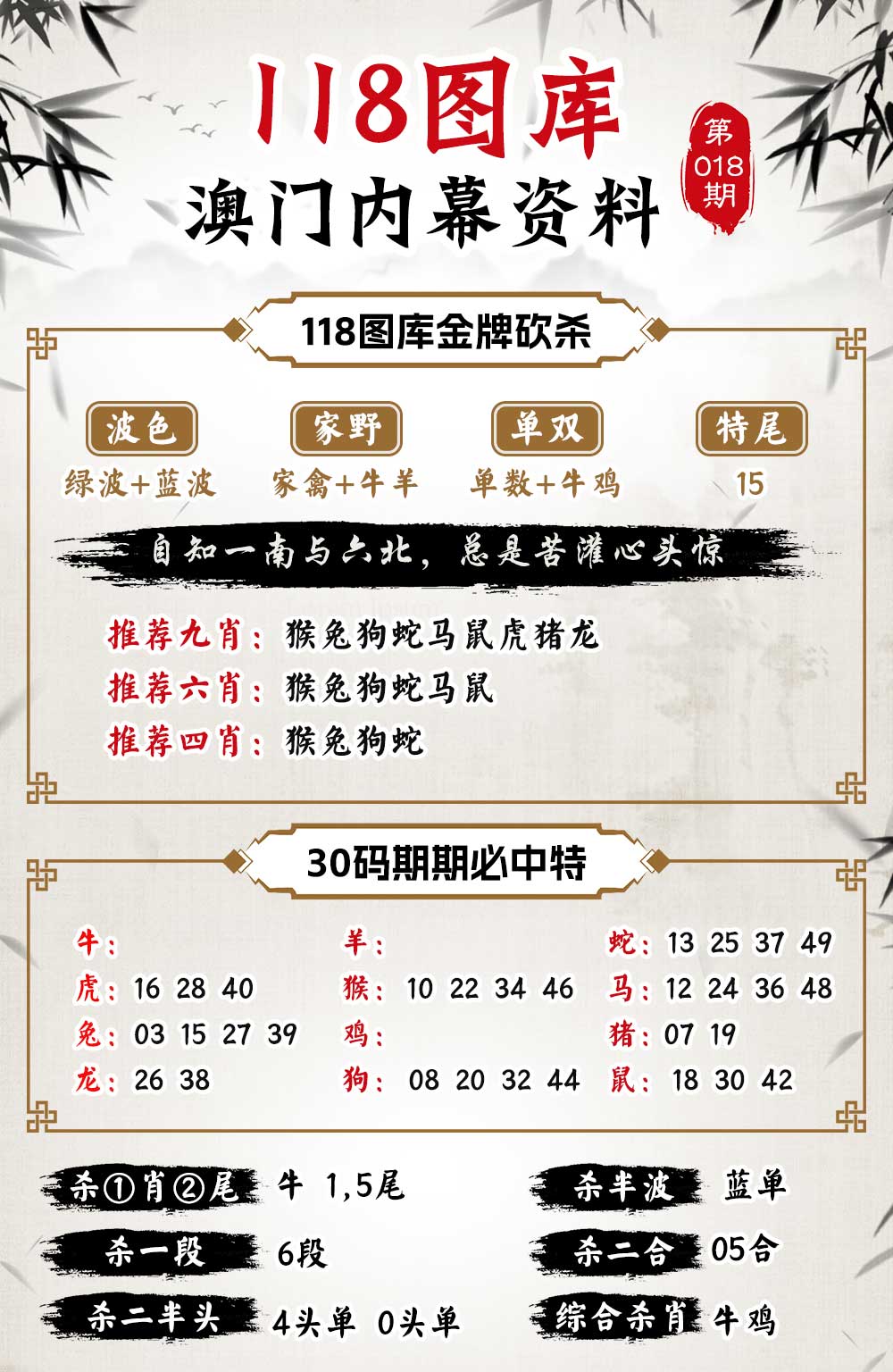 018期118内幕资料[图]