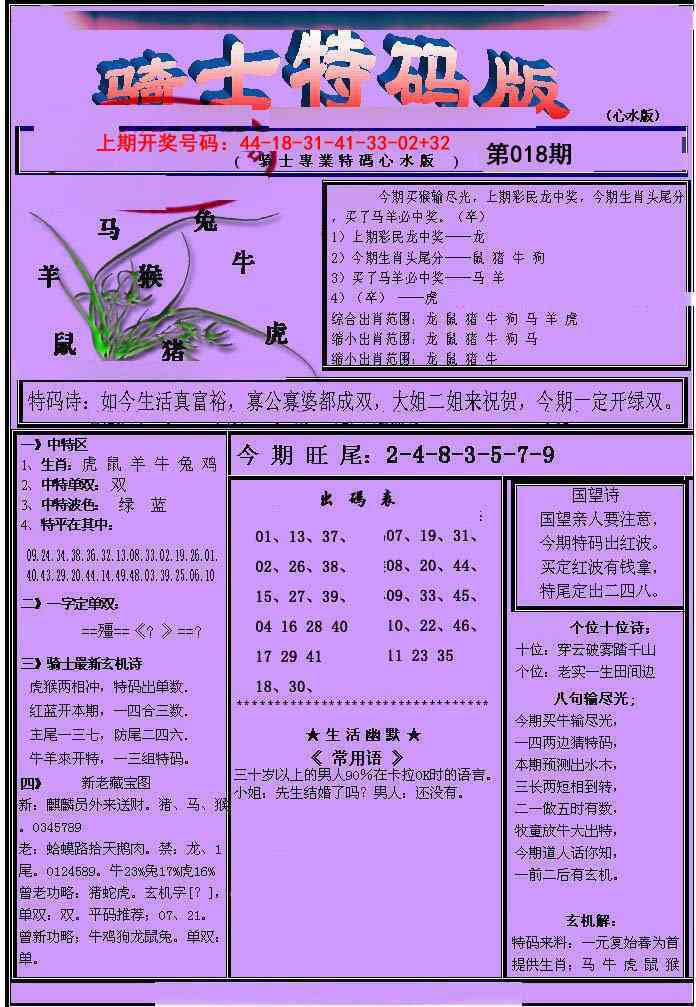 018期骑士特码版[图]