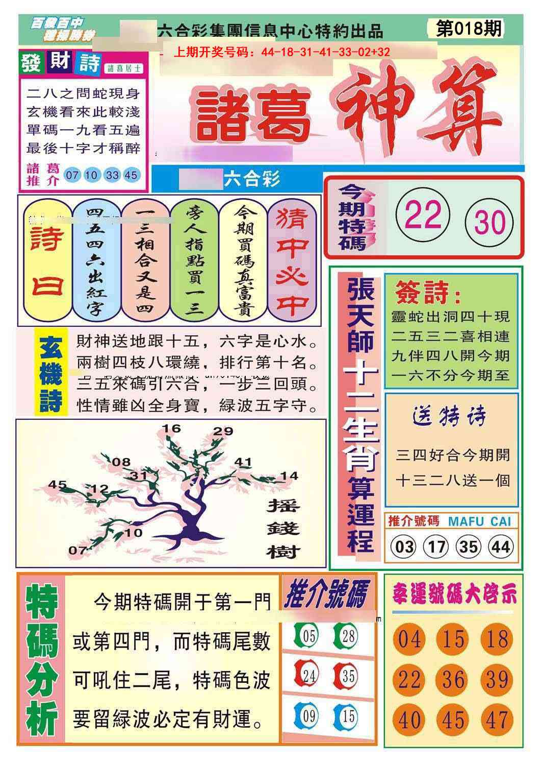 018期诸葛神算[图]