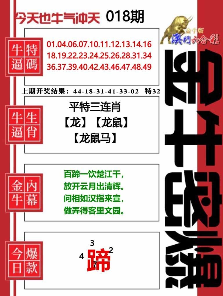 018期金牛密爆[图]