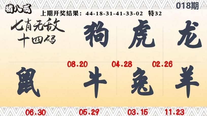 018期七肖无敌14码[图]