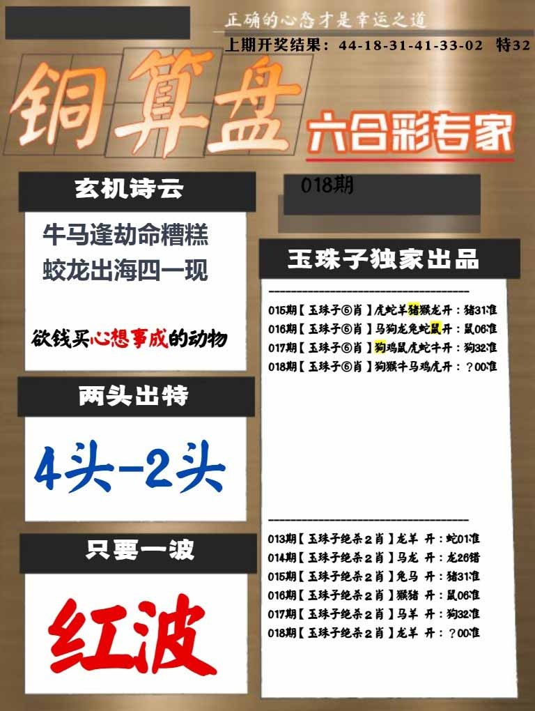 018期白小姐心水[图]